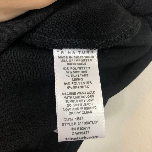 Trina Turk Ankle Pants Black Hem Vent Slit Clean Lines Classic Trouser Slack 10 - Picture 6 of 8